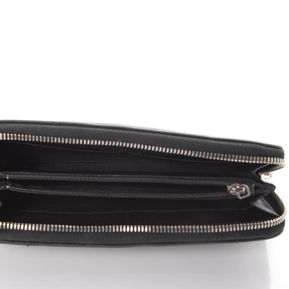 Chanel Lambskin Chevron Quilted CC Zip Around Wallet Black 5 of 9