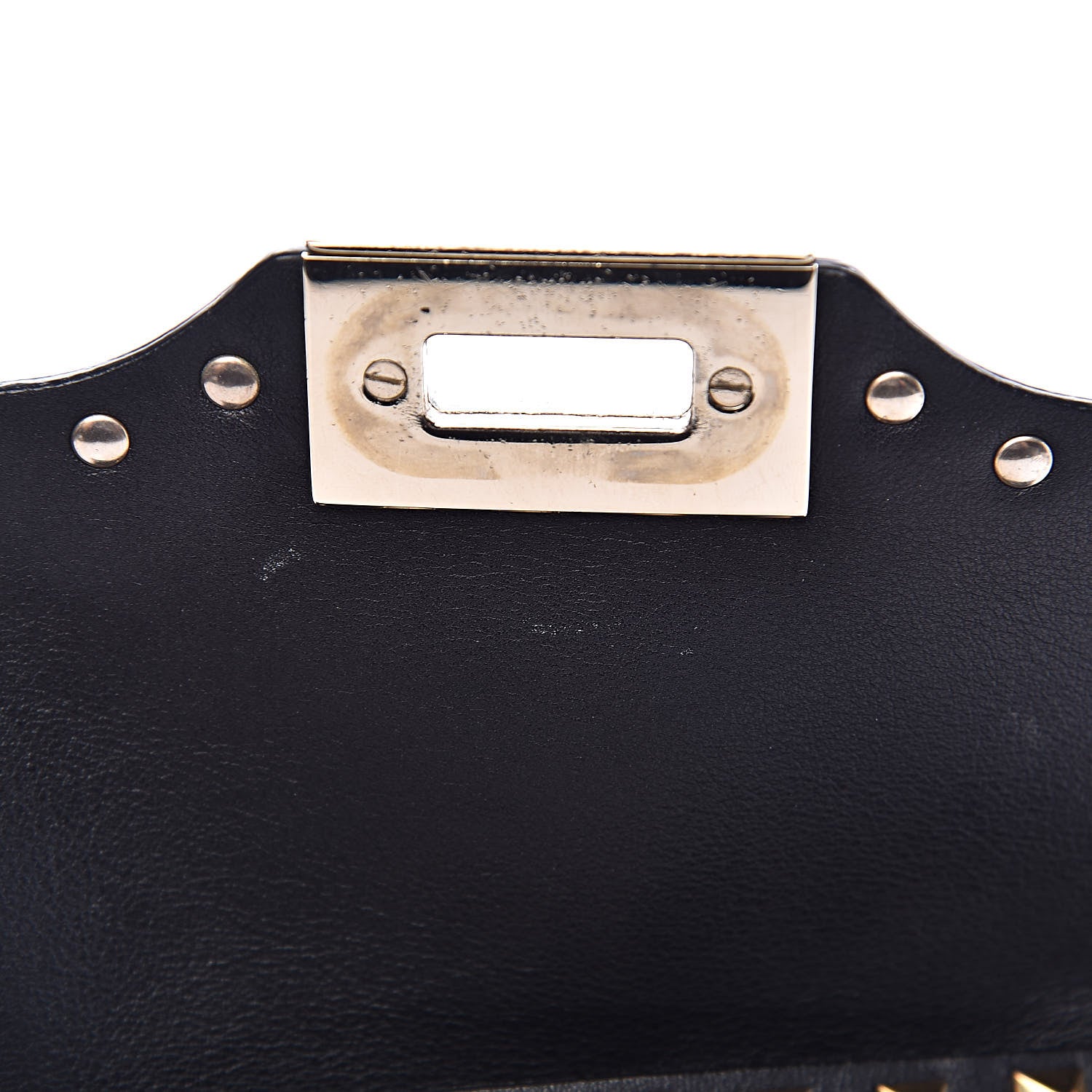 Valentino Garavani Vitello Mini Rockstud Flap Saddle Crossbody Bag Black 7 of 11
