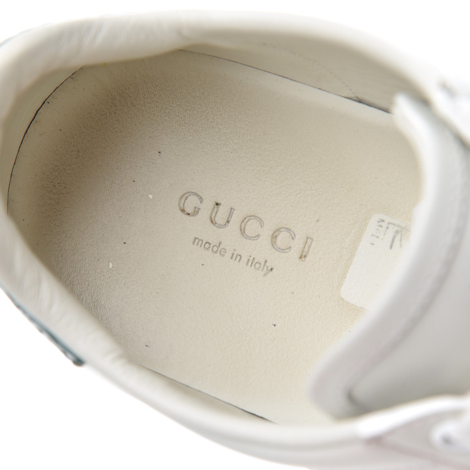 Gucci Calfskin Web Bee Embroidered Womens Ace Sneakers 38 White Green 6 of 25