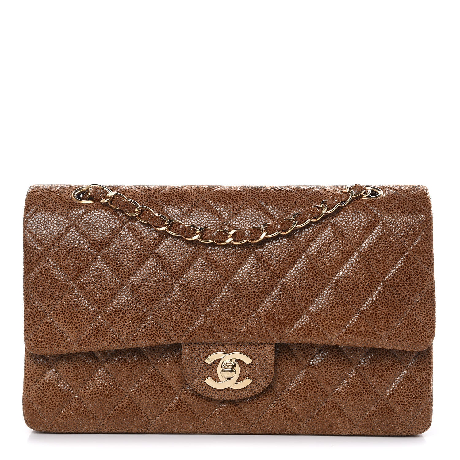 Chanel Iridescent Caviar Quilted Medium Double Flap Marron Clair 1 of 10