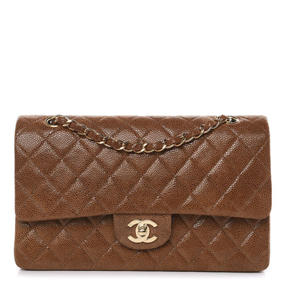 Chanel Iridescent Caviar Quilted Medium Double Flap Marron Clair 1 of 10