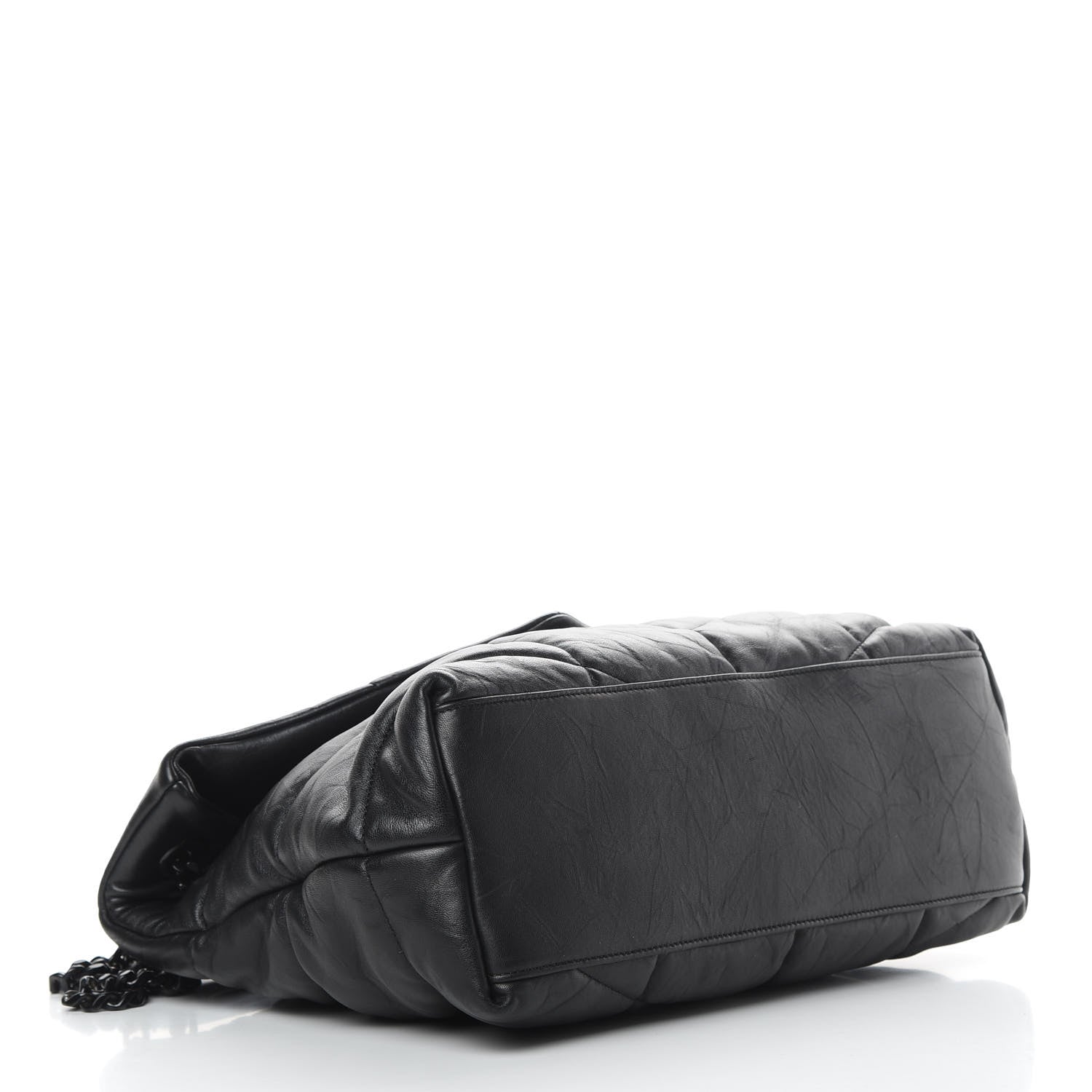 Saint Laurent Lambskin Quilted Medium Loulou Puffer Monogram Chain Satchel Black 4 of 11