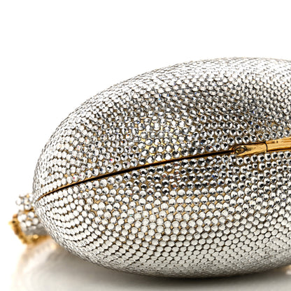 Judith Leiber Swarovski Crystal Chatelaine Minaudiere Clutch Silver Gold 8 of 12