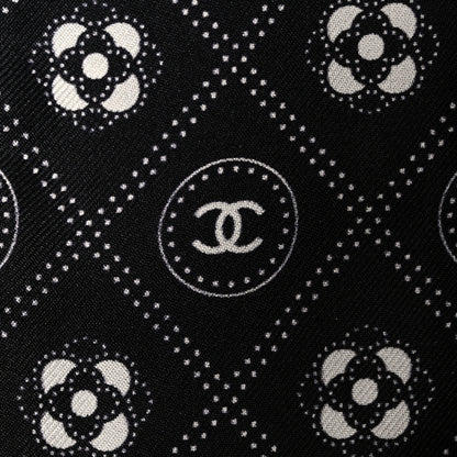 Chanel Silk CC Polka Dot Slim Bandeau Scarf Black Ecru 2 of 3