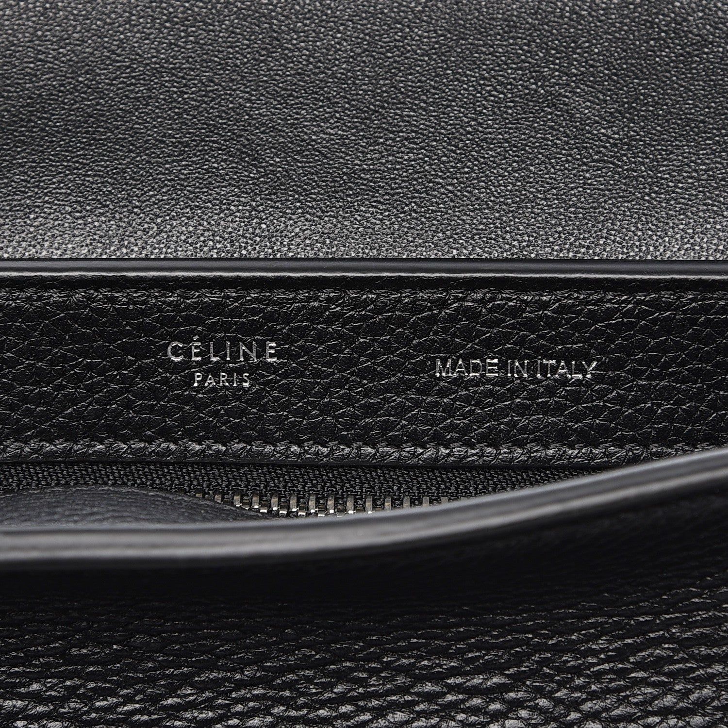 Celine Drummed Calfskin Suede Small Trapeze Black 7 of 7