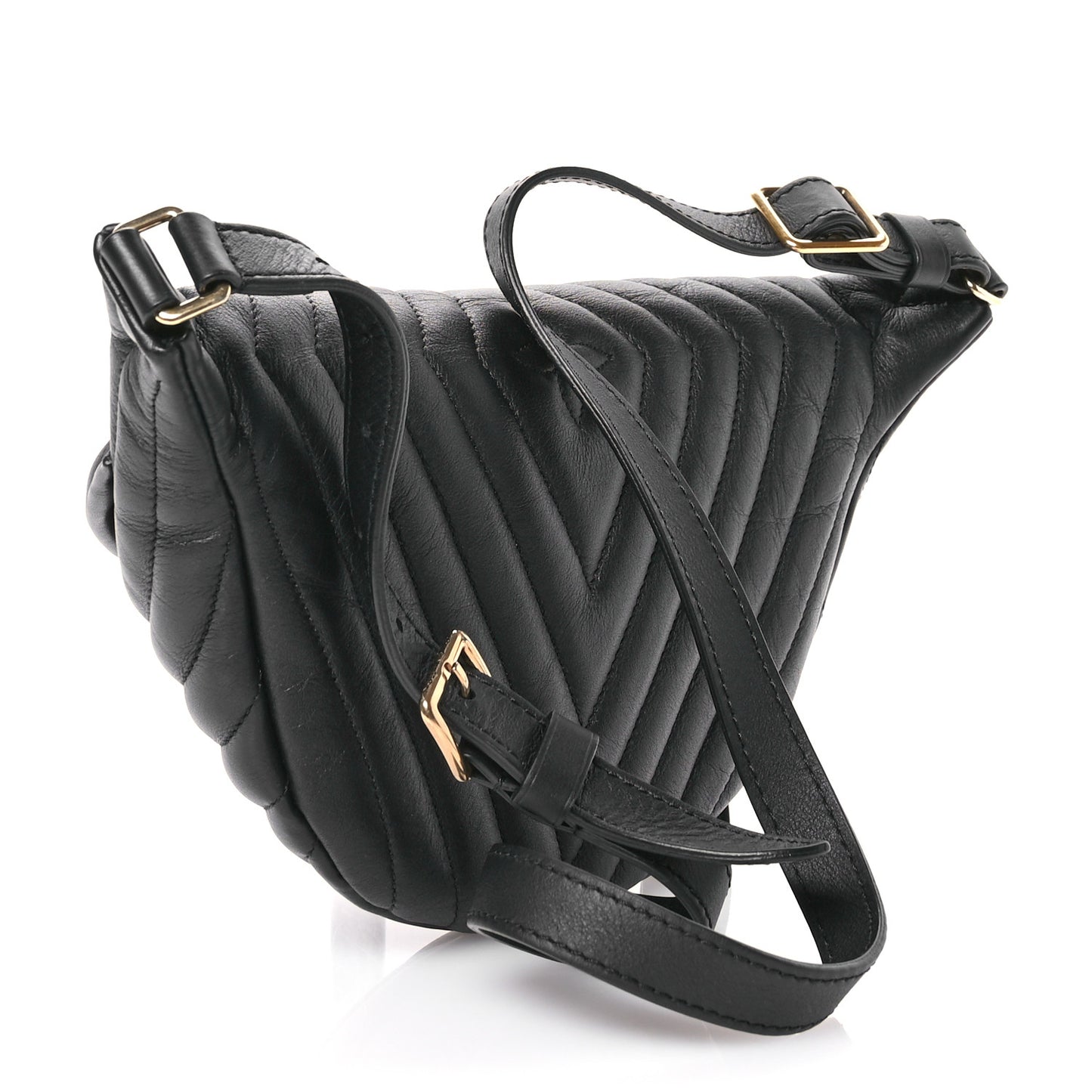 Calfskin Quilted New Wave Bumbag Black