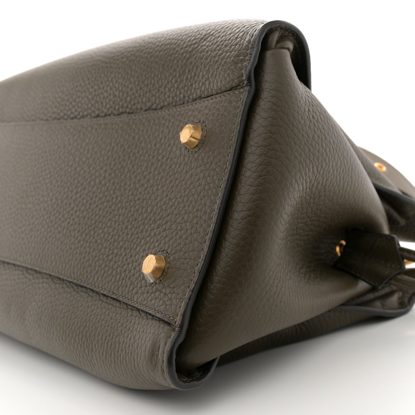 Heavy Grain Iris Tote Olive Green