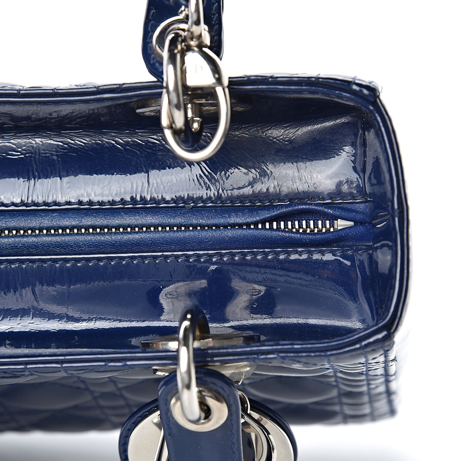 Christian Dior Patent Cannage Medium Lady Dior Blue 14 of 14