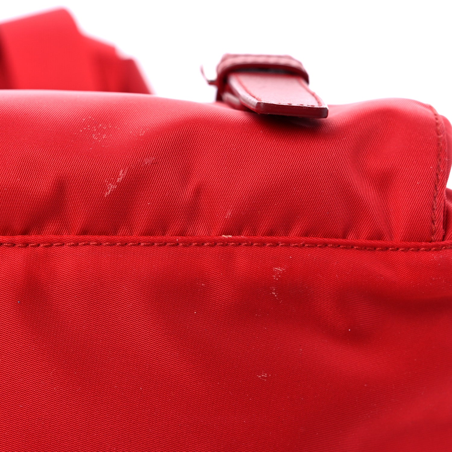 Prada Tessuto Nylon Saffiano Messenger Bag Rosso 12 of 12