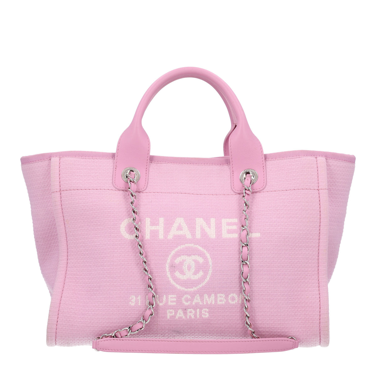 Chanel Mixed Fibers Small Deauville Tote Dark Pink 1 of 11