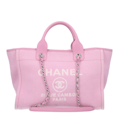 Chanel Mixed Fibers Small Deauville Tote Dark Pink 1 of 11
