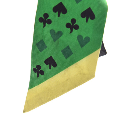 Hermes Silk Jeu de Cartes Twilly Vert Emeraude Black Jaune Soufre 6 of 9