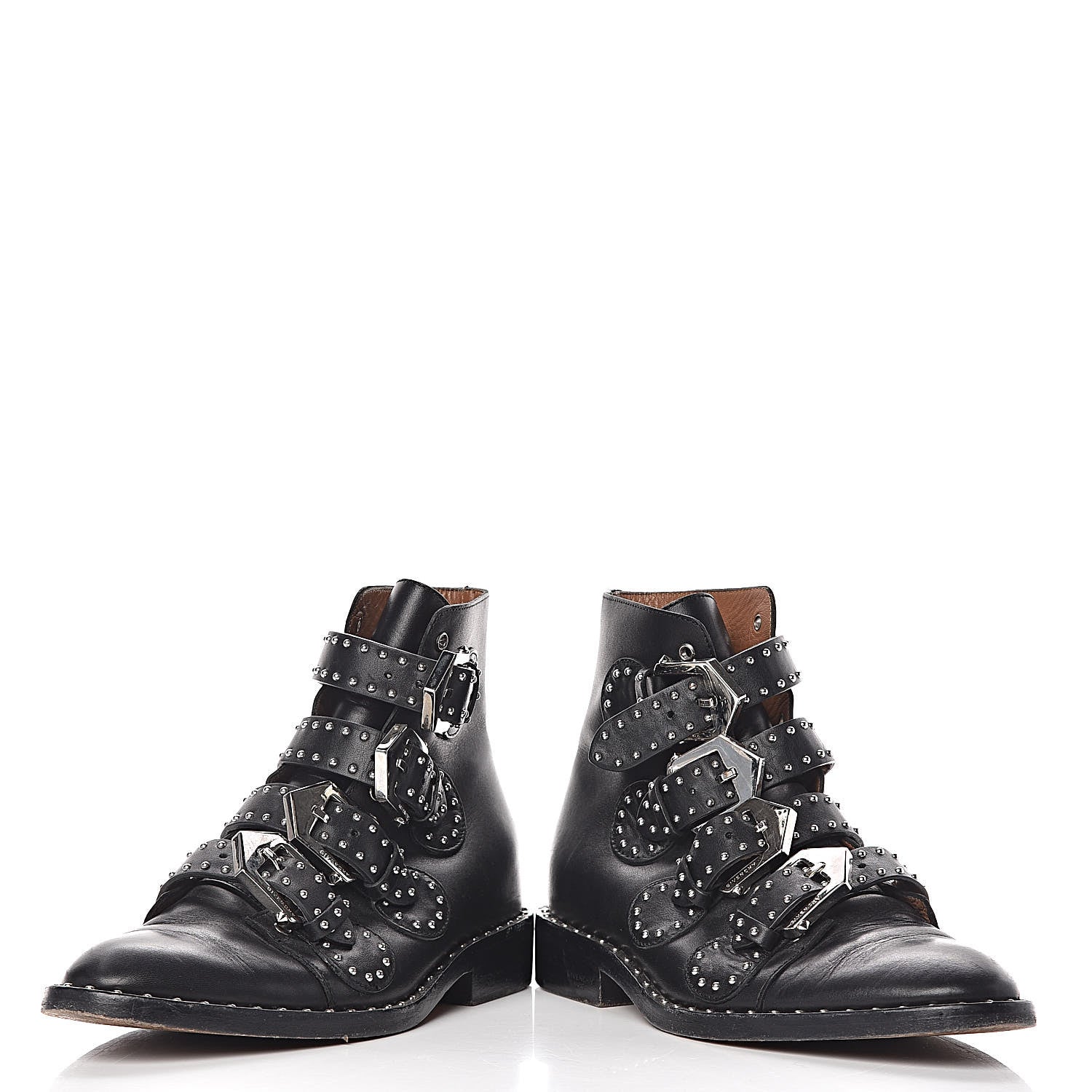 Givenchy Calfskin Studded Prue Buckle Bootie 35 Black 6 of 19