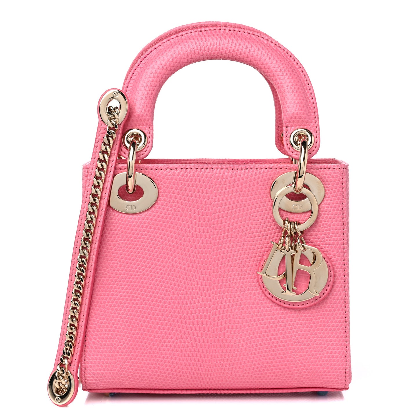 Lizard Mini Lady Dior Pink