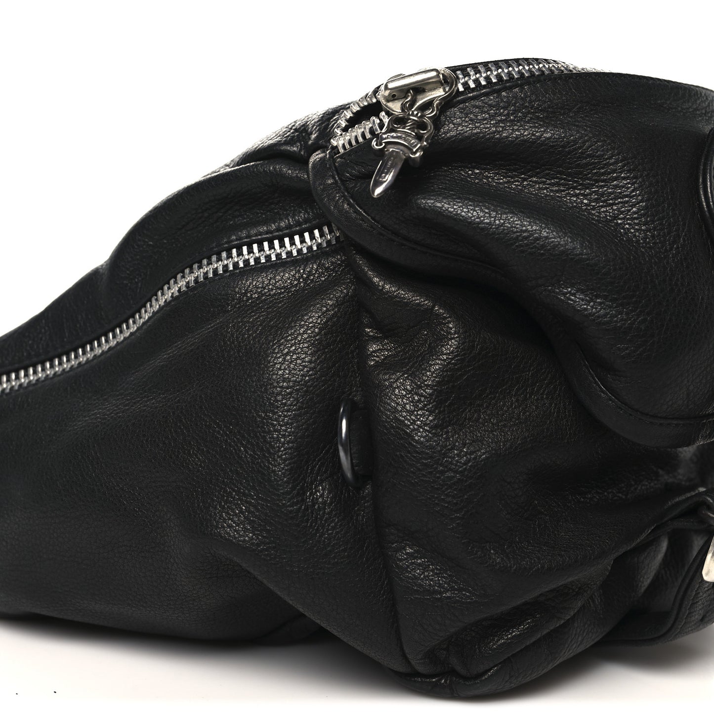 Grained Calfskin Snat Pack Gunslinger Waist Bag Black