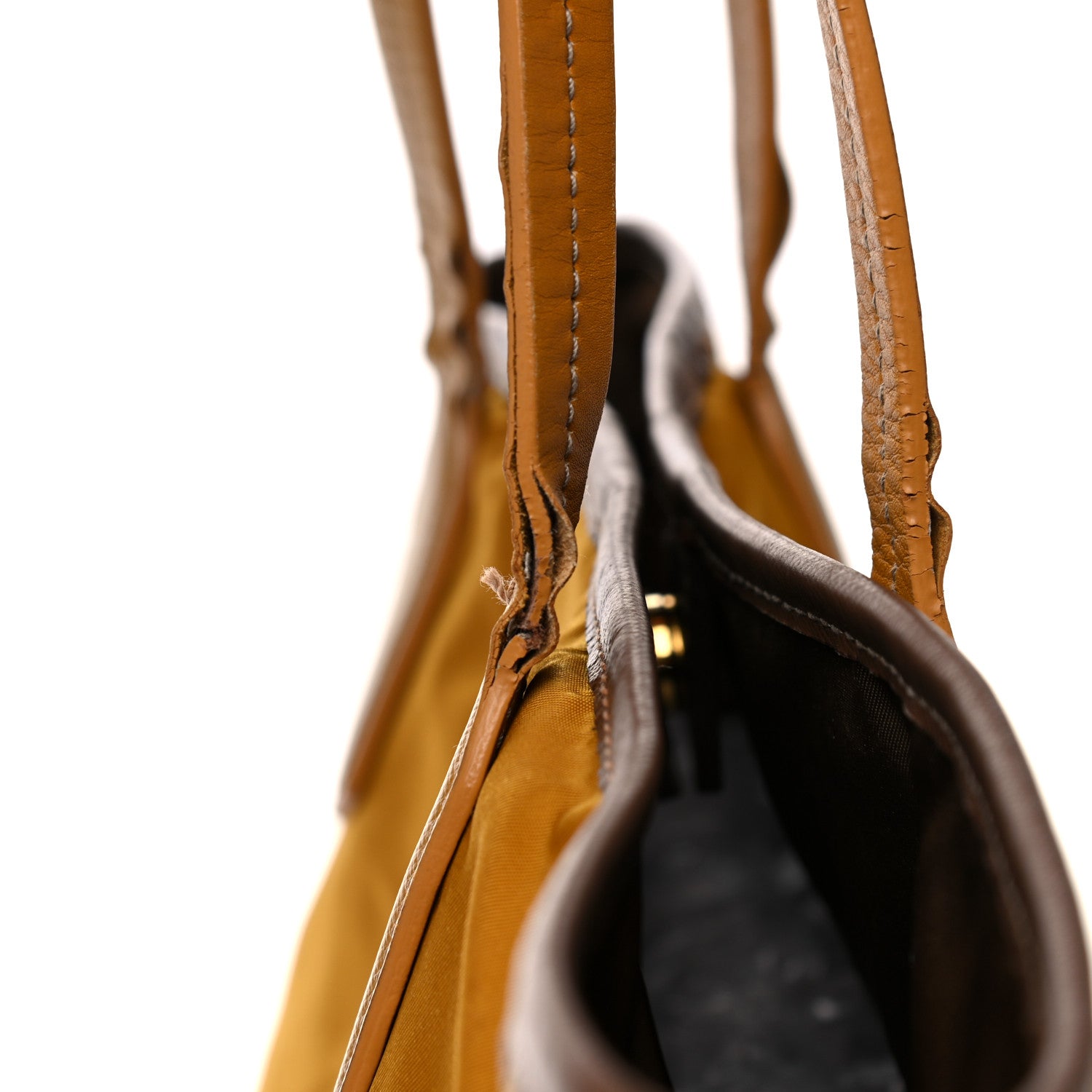 Prada Tessuto Nylon Saffiano Shopping Tote Yellow 21 of 22