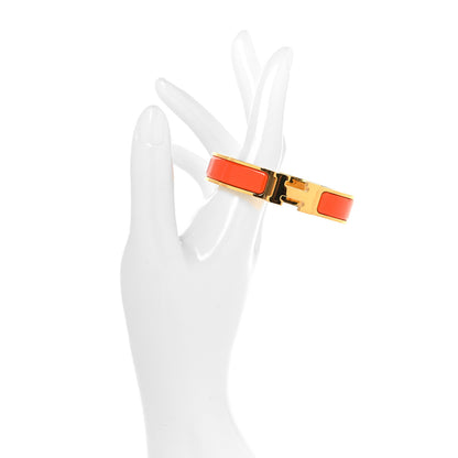 Hermes Enamel Narrow Clic Clac H Bracelet PM Orange 2 of 5