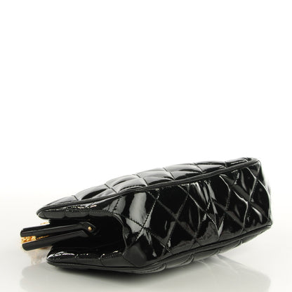 Chanel Patent Quilted Bijoux Chain Kiss Lock Frame Evening Bag Black 4 of 7
