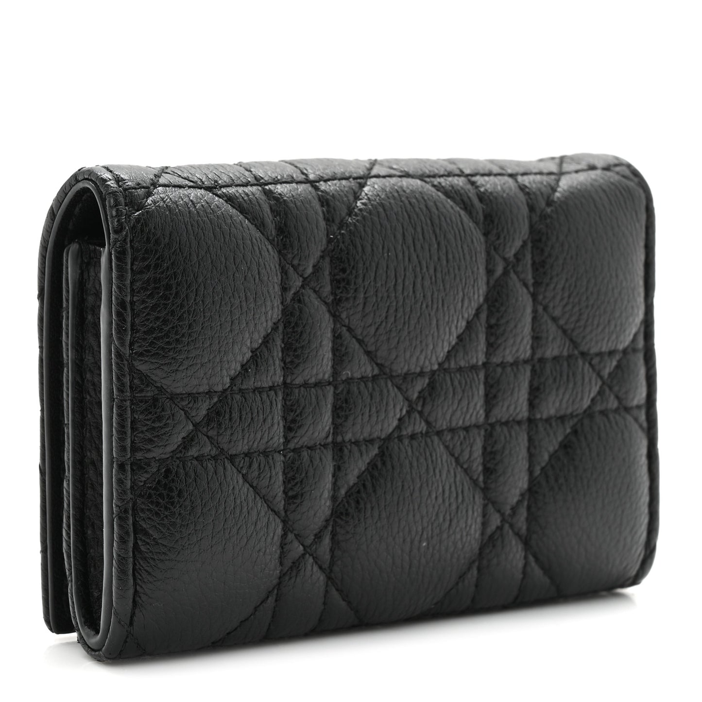 Supple Calfskin Cannage Caro Glycine Wallet Black