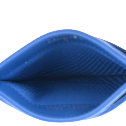 Chanel Caviar Quilted Studded CC Card Holder Blue 5 of 9