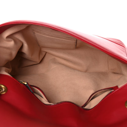 Gucci Calfskin Matelasse Large GG Marmont Shoulder Bag Hibiscus Red 5 of 10