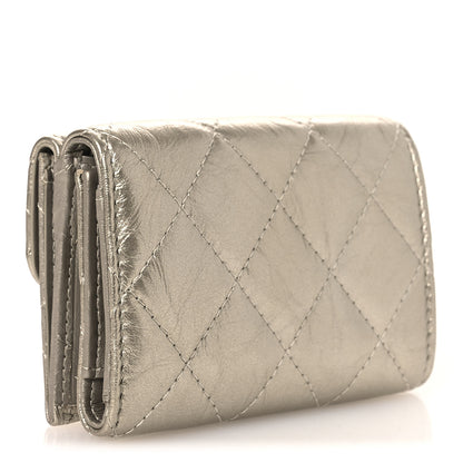 Chanel Metallic Aged Calfskin Quilted Reissue Compact Wallet Gold 3 of 9