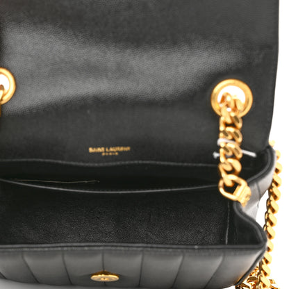 Saint Laurent Grain De Poudre Matelasse Monogram Medium Vicky Chain Bag Black 5 of 11