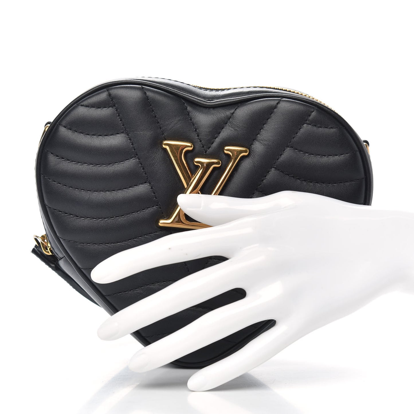 Calfskin New Wave Heart Bag Black