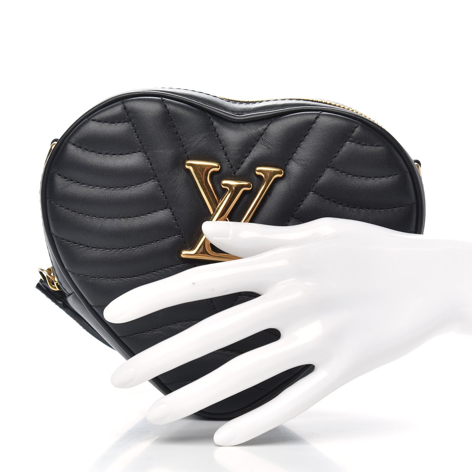Louis Vuitton Calfskin New Wave Heart Bag Black 2 of 8