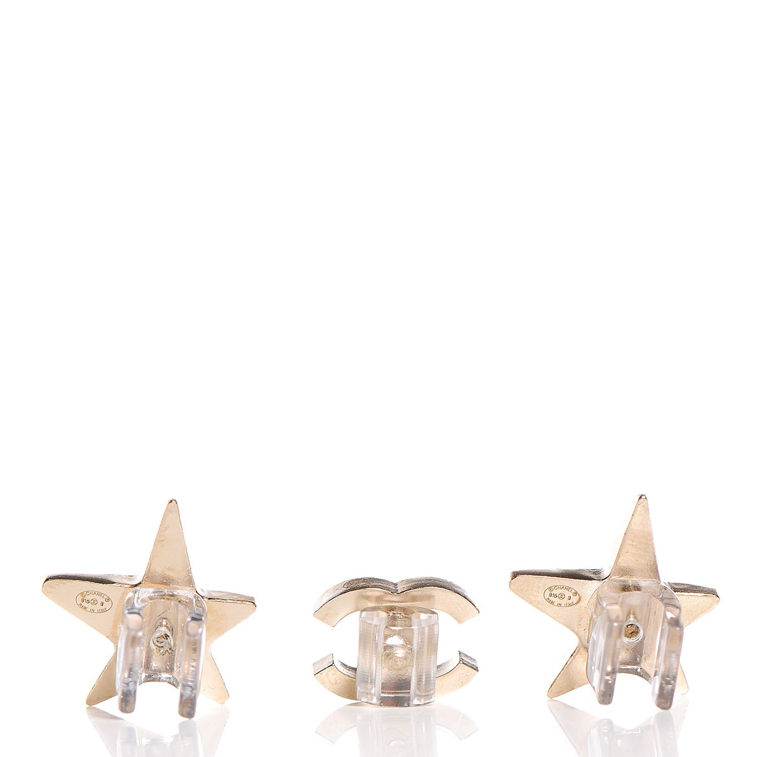 Chanel Swarovski Crystal CC Star Earphone Charms Gold 2 of 8