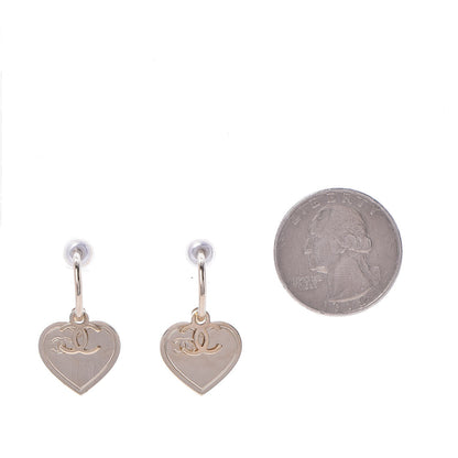 Chanel Heart CC Dangle Earrings Gold 2 of 4