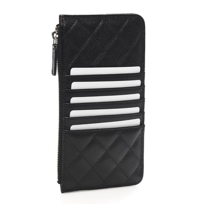 Chanel Caviar Quilted Classic Flat Wallet Pouch Black 3 of 8