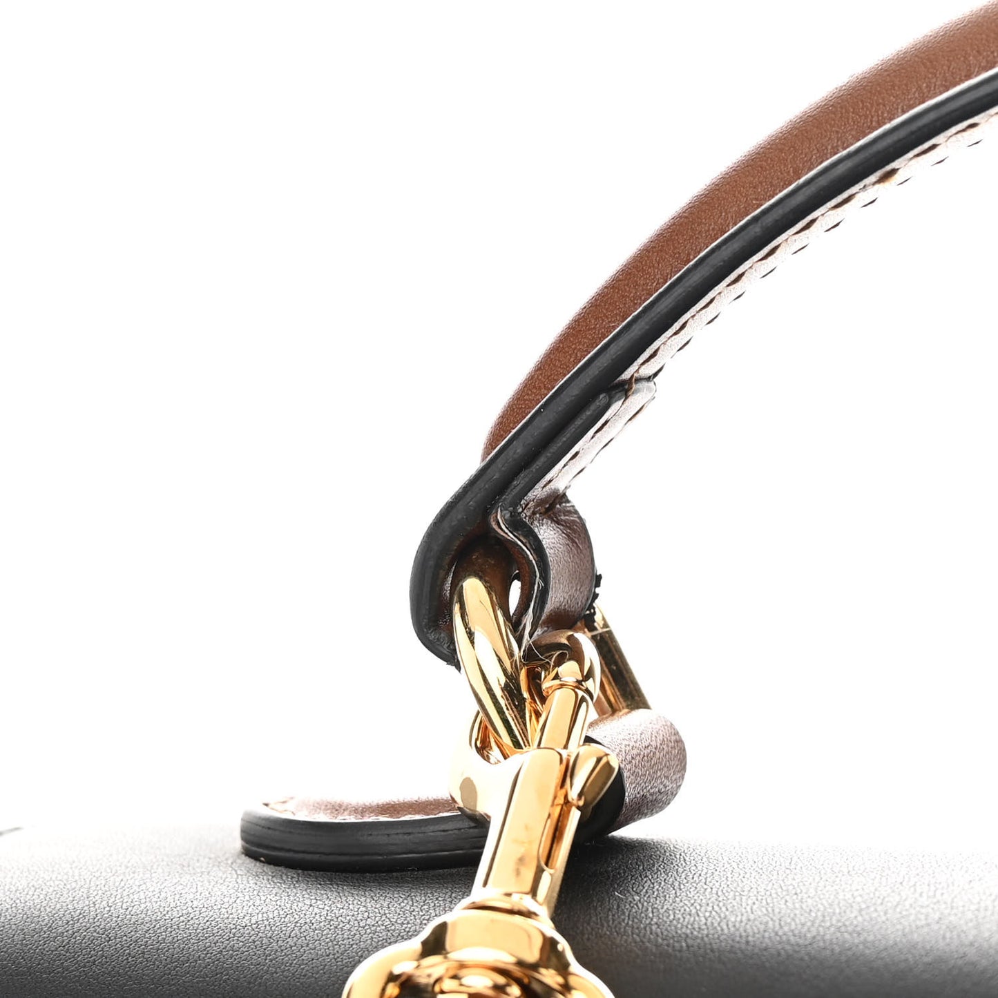 GG Supreme Monogram Calfskin Medium Padlock Top Handle Bag Beige Black Cuir