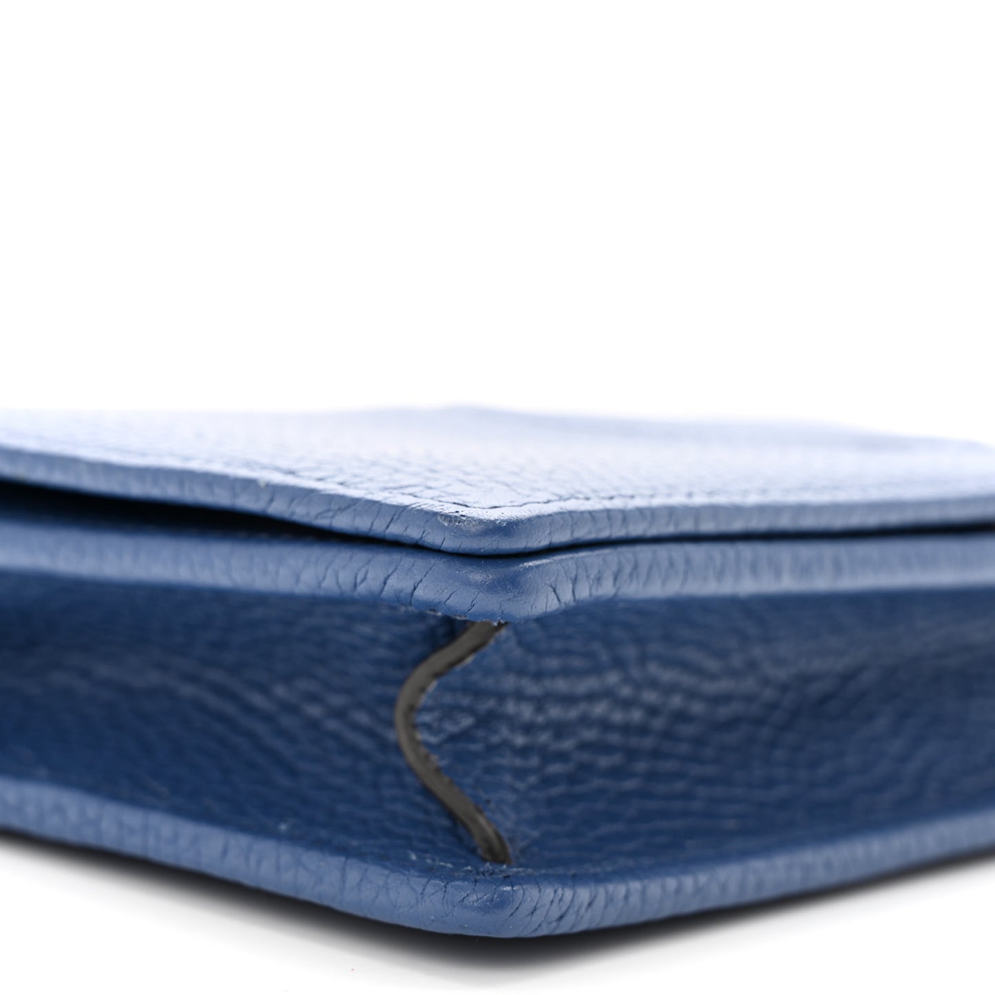 Pebbled Calfskin Soho Wallet on Chain Caspian