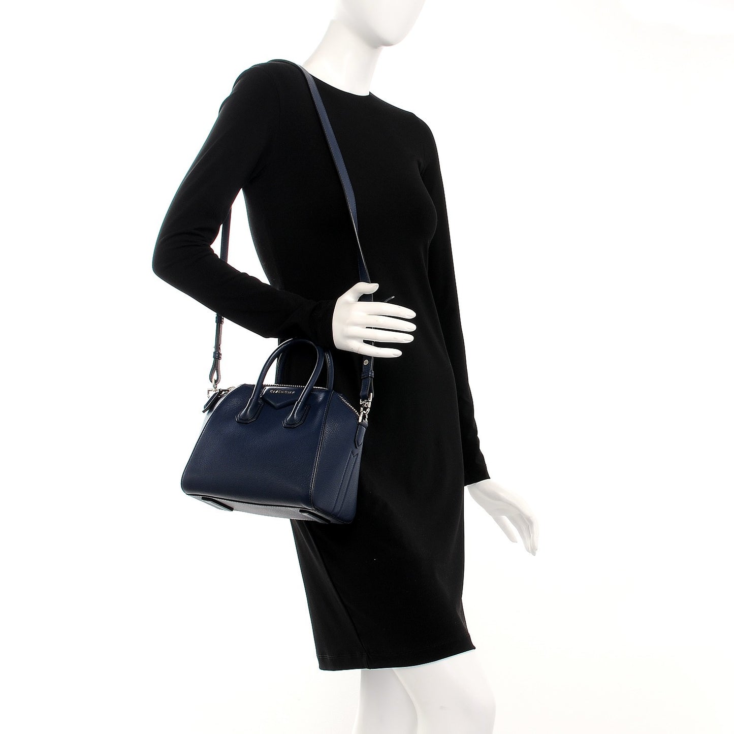 Sugar Goatskin Mini Antigona Navy