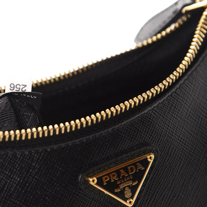 Prada Saffiano Lux Re-Edition 2005 Shoulder Bag Black 10 of 11