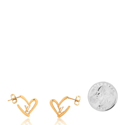 Louis Vuitton Fall In Love Heart Earrings PM Gold 2 of 3