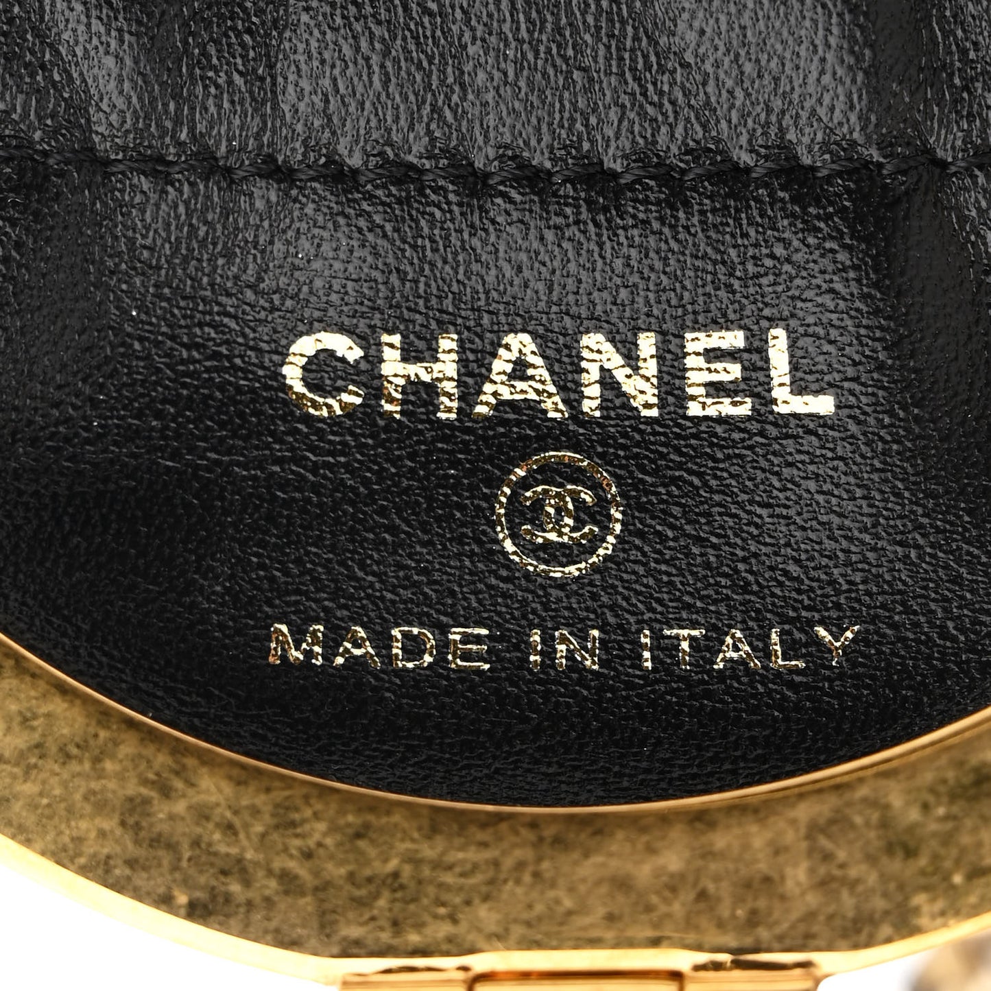 Lambskin Quilted Sphere Minaudiere Chain Clutch Black