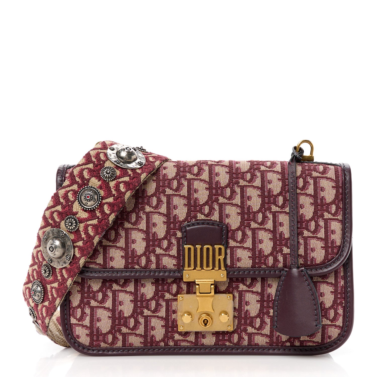 Christian Dior Oblique Dioraddict Flap Bag Burgundy 1 of 10