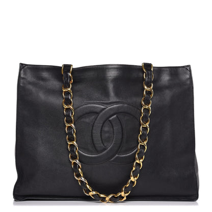 Chanel Lambskin CC Tote Black 1 of 12