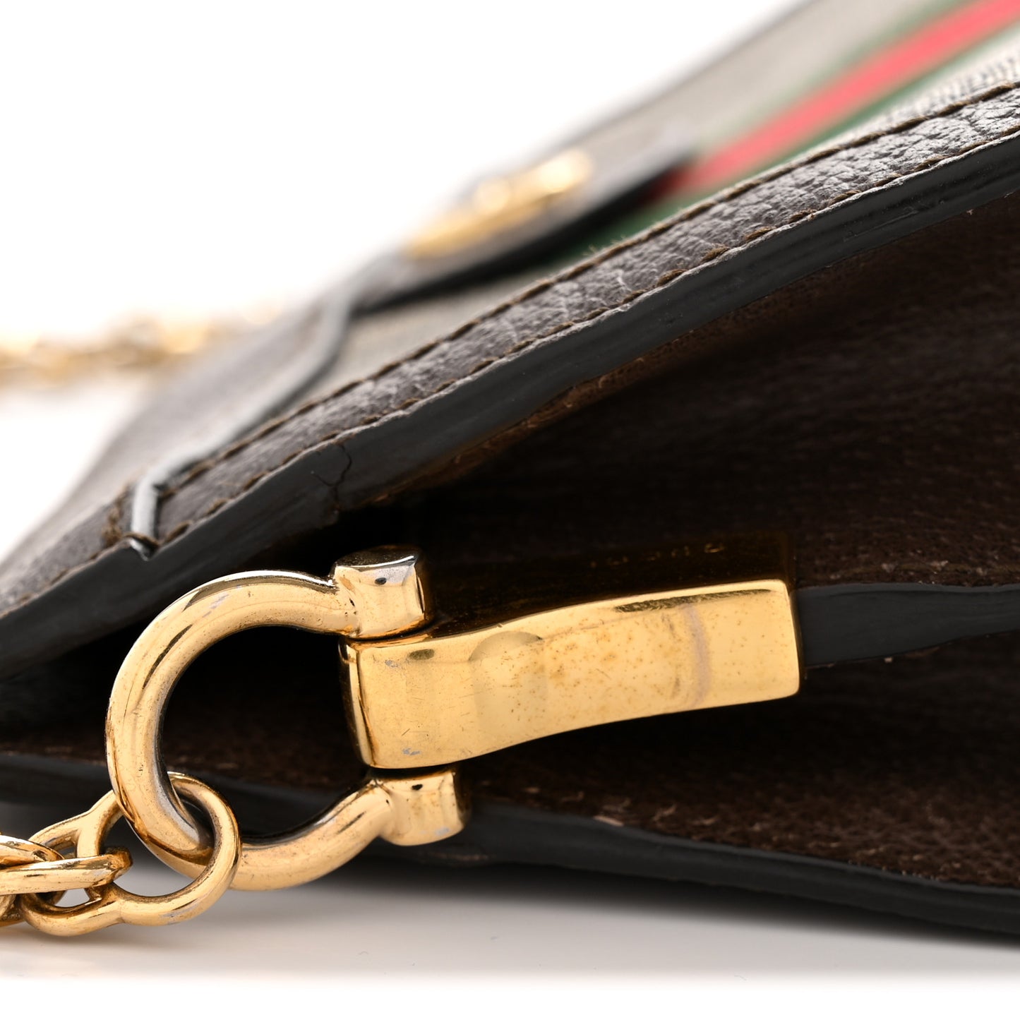 GG Supreme Monogram Web Small Ophidia Chain Shoulder Bag Brown