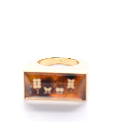 Louis Vuitton Resin Swarovski Crystal Inclusion Ring 6.5 Gold 6 of 7