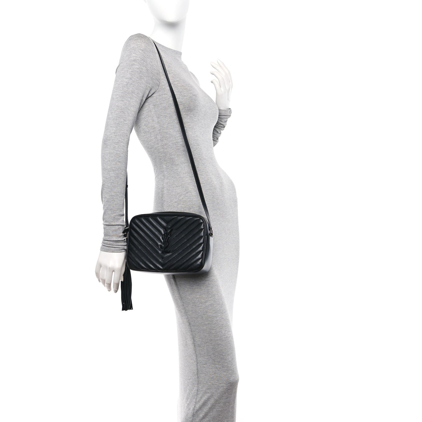 Calfskin Matelasse Monogram Monochrome Lou Camera Bag Black