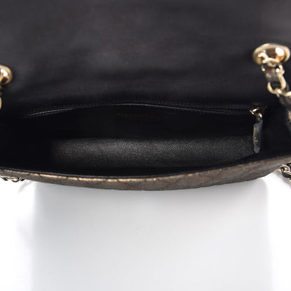 Chanel Iridescent Calfskin Quilted Crystal Mini Rectangular Flap Black Gold 5 of 7