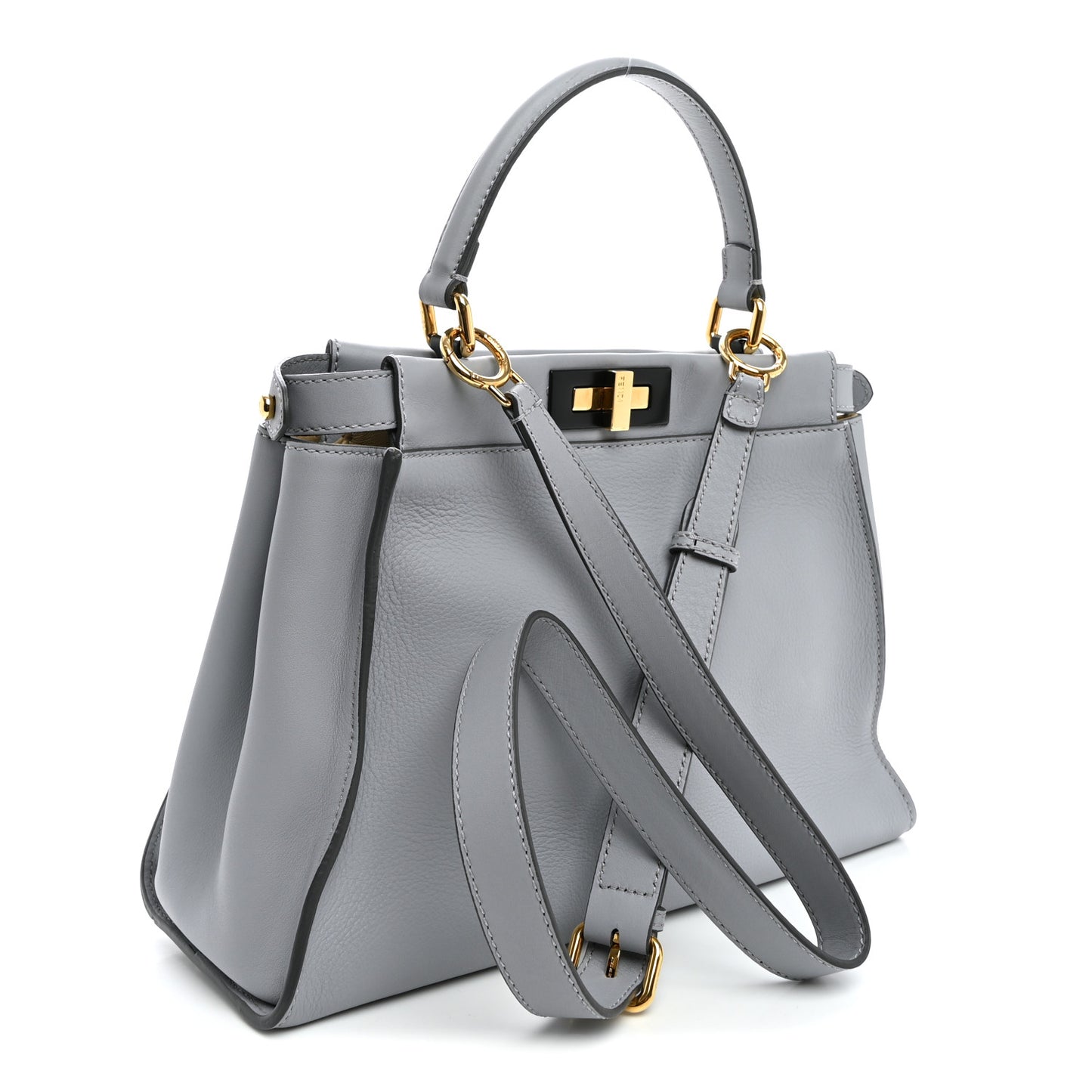Vitello Seta Shiny Nappa Medium Peekaboo Iconic Satchel Ardesia Amido