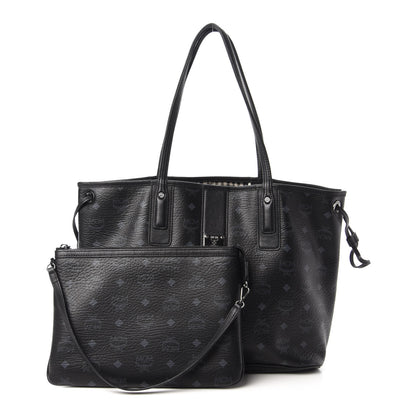MCM Visetos Medium Liz Reversible Shopper Tote Black 9 of 16