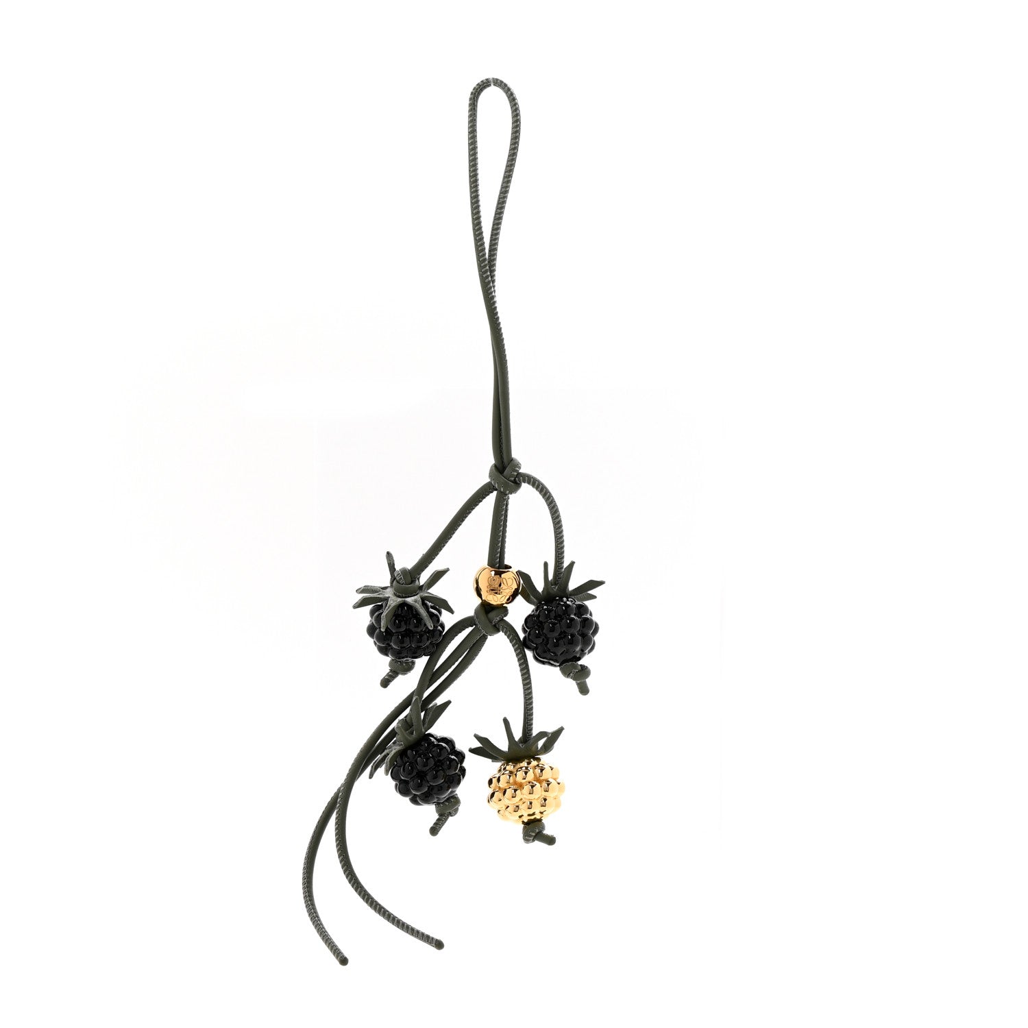 Loewe Calfskin Berry Bag Charm Green Black 1 of 3