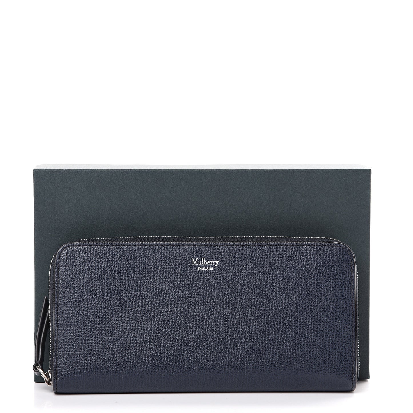 Cross Grain Zip Around Wallet Navy