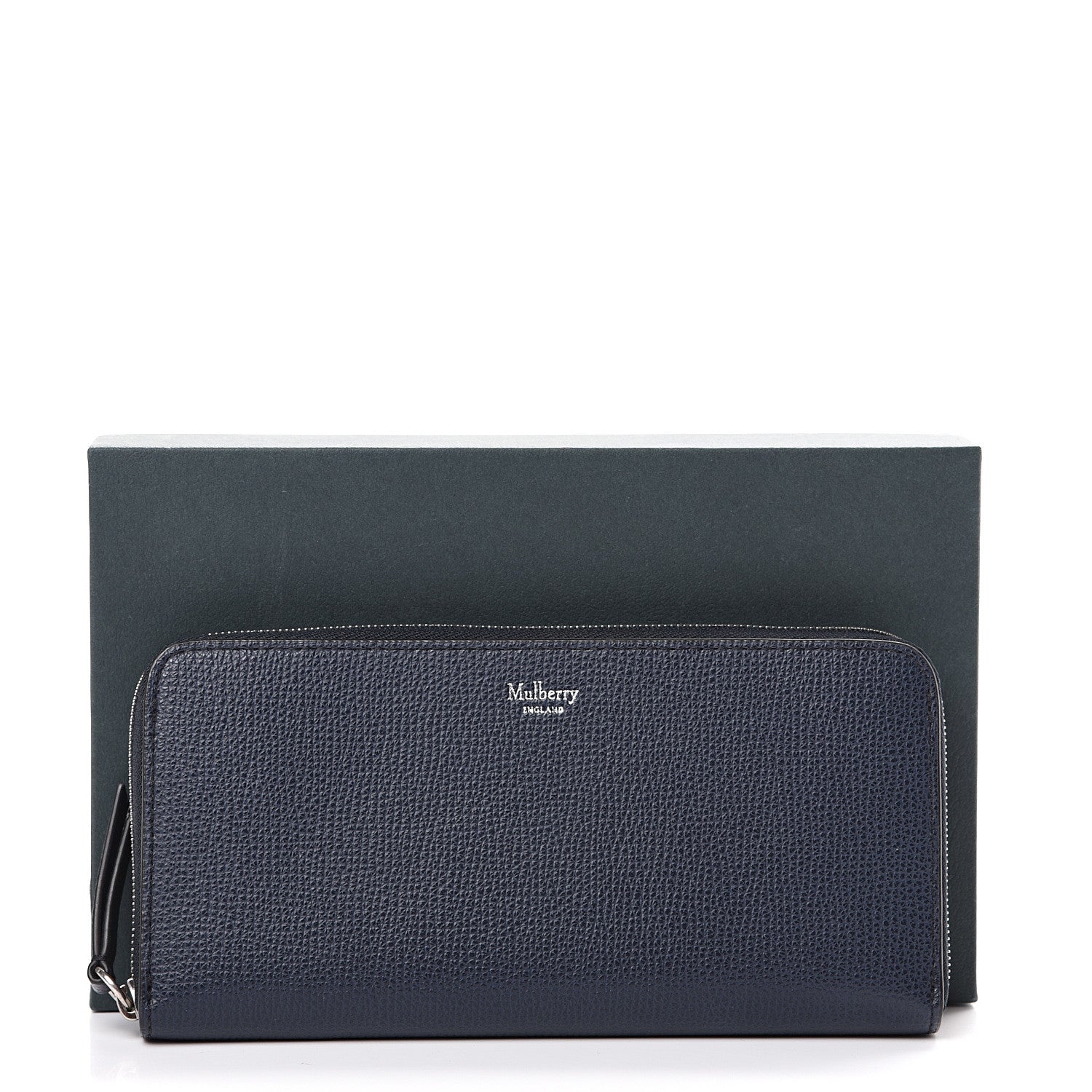 Mulberry Cross Grain Zip Around Wallet Navy 7 of 7