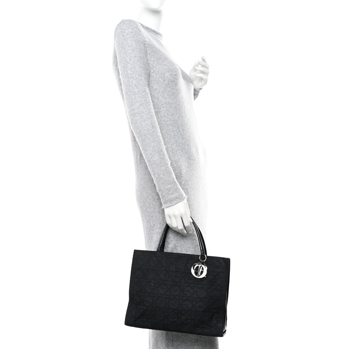 Nylon Cannage Large Tote Black
